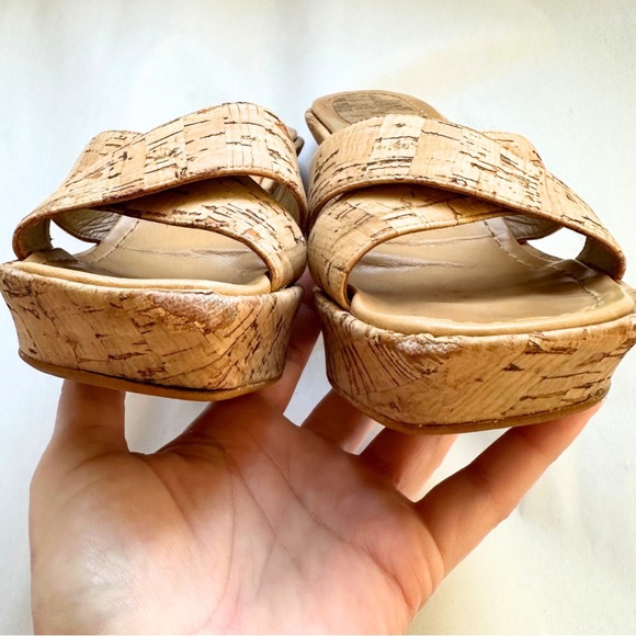 SOLD - Stuart Weitzman Size 8.5 Wedge Sandals $395 Platform Cork Mules Slides - Picture 11 of 12